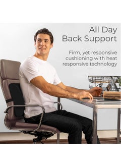 Zibuyu HANNEA® Back Support Cushion for Chair 3D Breathable Mesh Memory Foam Lumbar Support Cushion Lower Back Cushion Backrest Cushion for Back Pain Support Cushion for Car, Office Seat Women & Men - Black  - Image 3