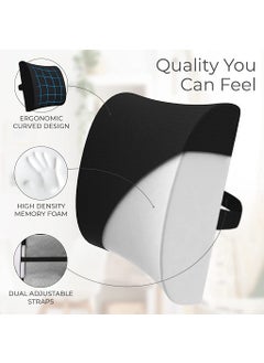 Zibuyu HANNEA® Back Support Cushion for Chair 3D Breathable Mesh Memory Foam Lumbar Support Cushion Lower Back Cushion Backrest Cushion for Back Pain Support Cushion for Car, Office Seat Women & Men - Black  - Image 2
