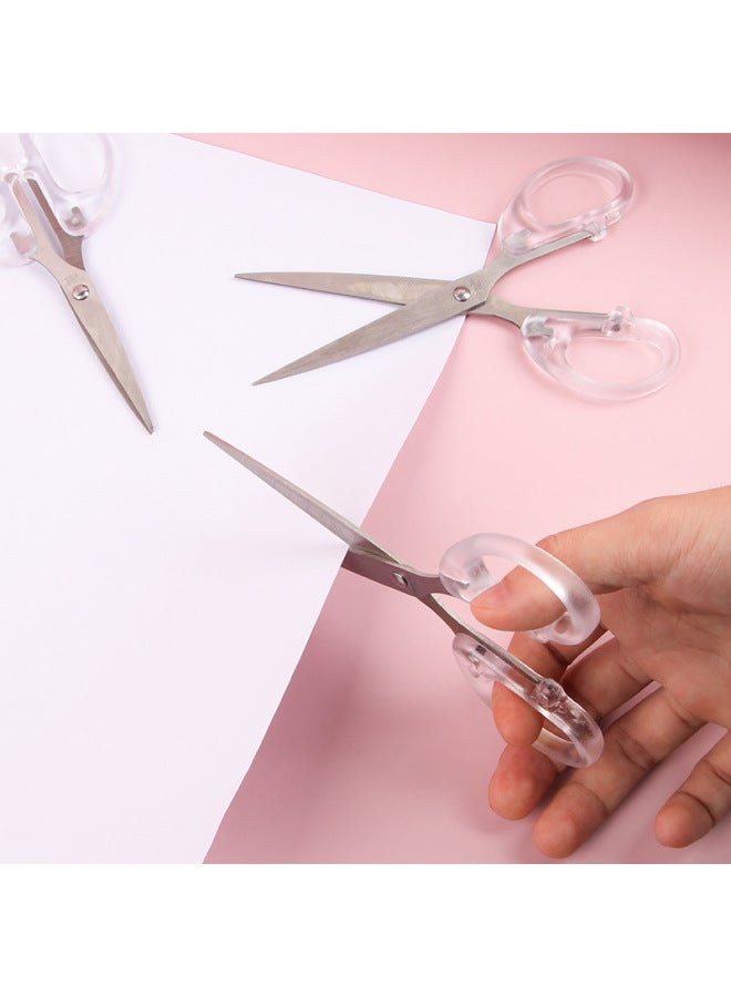 HELPS Simple Office Scissors Transparent Hand Account Portable Handmade Small Scissors Student Art Paper Cutting Knife - Image 3