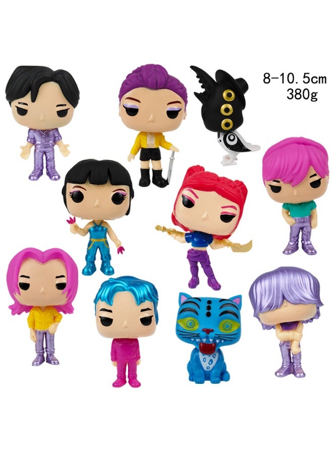 Y&D 10 Pcs kpop hunters Action Figure Toys For Fans  Series Figures Model Birthday Cake Toppers