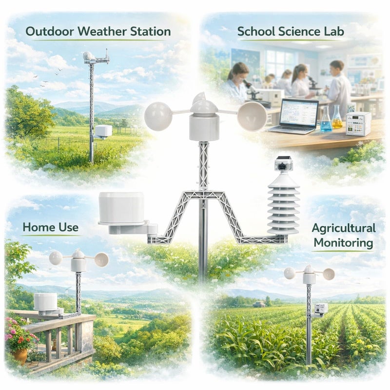 3 Cup Wind Speed Sensor with RJ11 Connector Durable ABS Material for Weather Station - Image 5