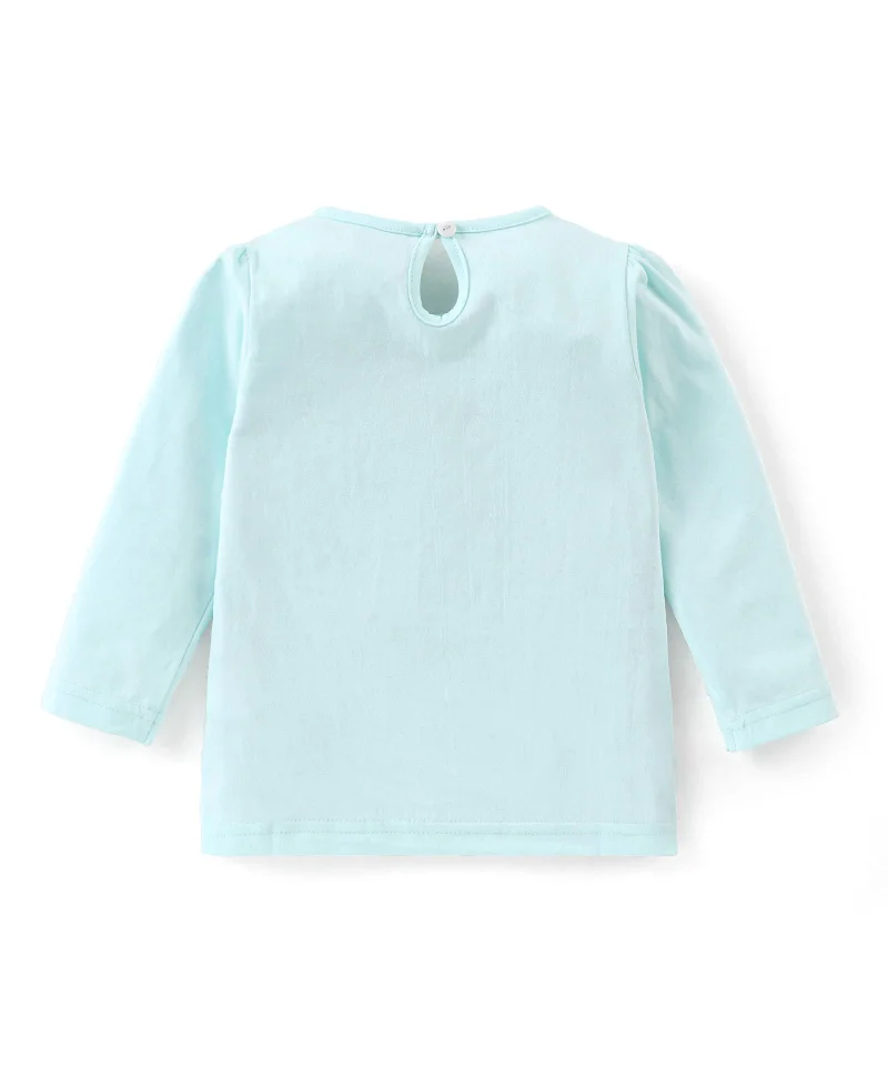 babyhug Babyhug Cotton Knit Full Sleeves T-Shirt with Graphics Print - Light Blue