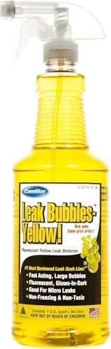 ComStar Leak Bubbles Yellow HVAC & Gas Detector, Fastest-Acting Leak Detector in Today's Market - Safe, Non-Corrosive, Long-Lasting Bubbles, Detects Micro Leaks, Made in USA, 1 Quart Spray (90-204) - Image 1
