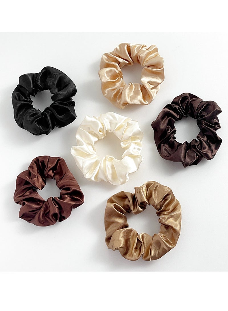 6PCS Silk Hair Ties Band Set Elastic Hair Bands Soft Chiffon Cute Scrunchy Hair Scrunchies - Image 1