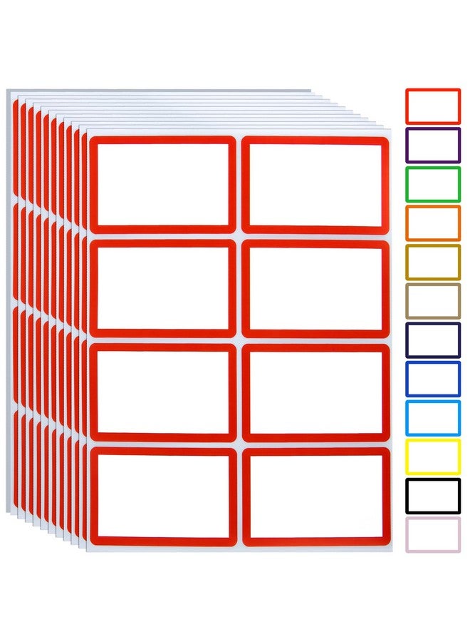 FLIPPED Name Tag Stickers,15 Colors Available,200Pcs Red Name Tag Labels,3.5" X 2.25" Name Badges Name Tags Label For School,Party,Training,Clothing(Red)  - Image 1