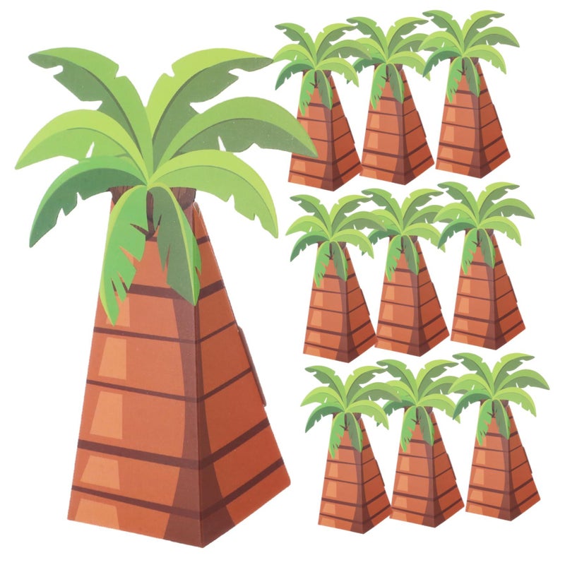 Unomor 10-Pack Paper Candy Holders Hawaiian Party Favors Yellow - Image 2