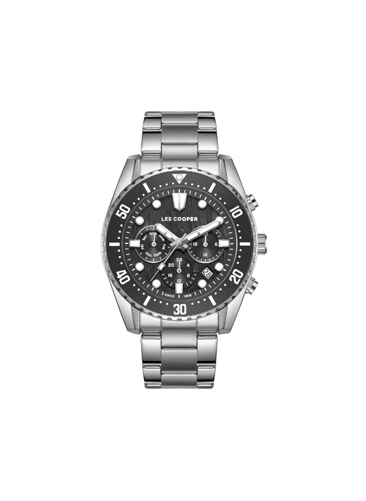 Lee Cooper LEE COOPER LC08101.350 Men's Multi Function Display Watch & Metal Strap Silver