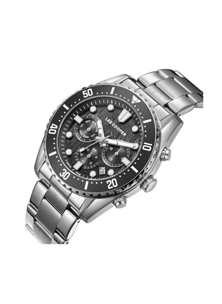 Lee Cooper LEE COOPER LC08101.350 Men's Multi Function Display Watch & Metal Strap Silver