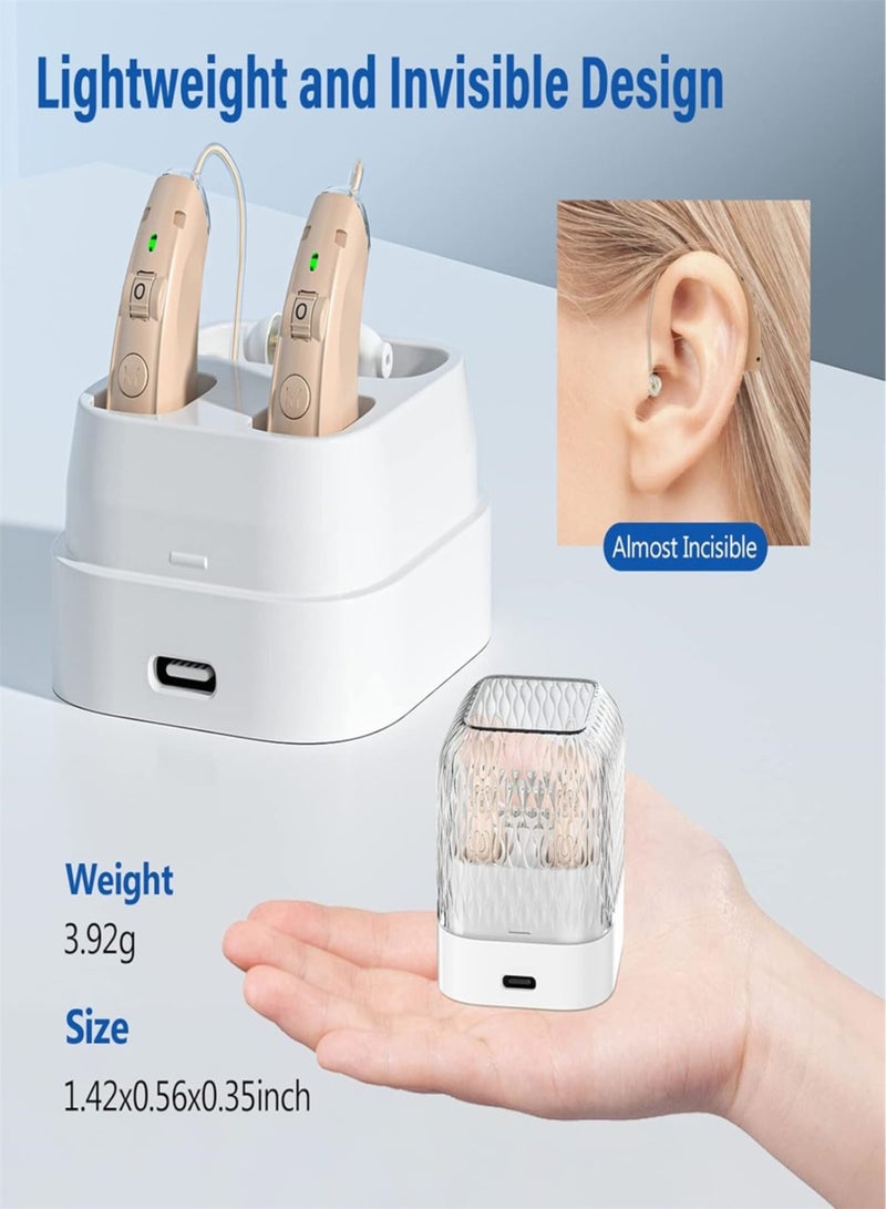 Digital Hearing Aid Severe Loss Rechargeable Invisible BTE Ear Aids 1 Pair（Brown） - Image 4