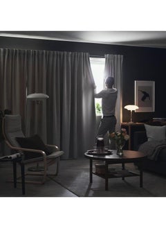 Room darkening curtains, 1 pair, with heading tape/light grey, 145x300 cm - pzsku/Z2D292671115EBB4E6845Z/45/_/1740222302/6382e8d0-913d-447b-b0fb-213318c83f07