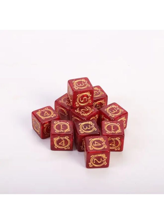 10 Pieces Green Acrylic Dragon Pattern Digital Dice 6 Sided Colorful Game Dice For Party Entertainment - Image 4