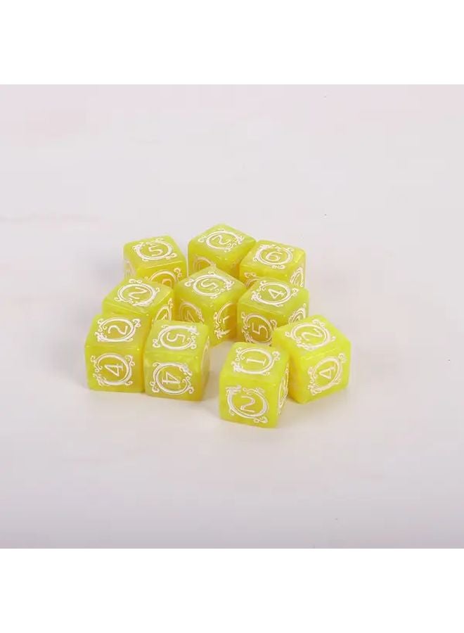 10 Pieces Green Acrylic Dragon Pattern Digital Dice 6 Sided Colorful Game Dice For Party Entertainment - Image 5