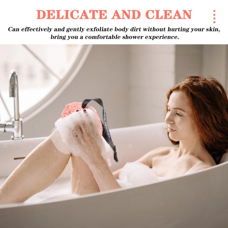 2Pcs Soft Seaweed Fiber Honeycomb Body Scrubber Bath Sponge For Adults And Babies - Image 5