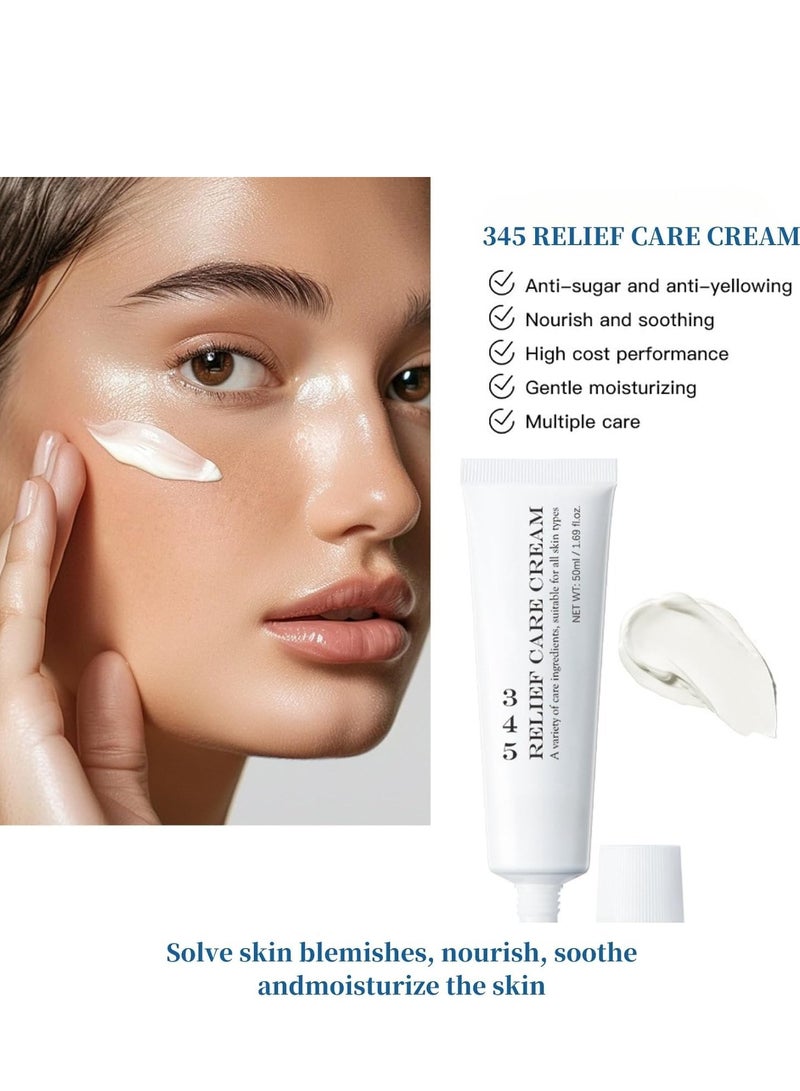 SYOSI 345 Relief Cream, Daily Face Moisturizer, Blemish Relief Care for Face, Acne-Prone Skin, Soothing, Moisturising, Skin Barrier Repair Cream, Skincare Moisturiser for All Type Skin (50ML) - Image 4