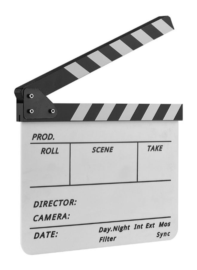 NIBEMINENT Tv Cut Action Scene Clapper Board Slate With Marker Pen Black/White  - Image 2