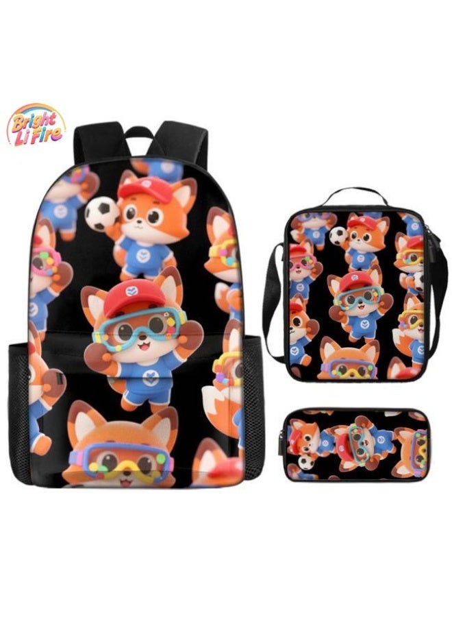 Bright Li Fire Cute cartoon print, three-in-one practical bag set (available for students, children, friends on outings, mountain climbing, etc.) - 43 - Image 1