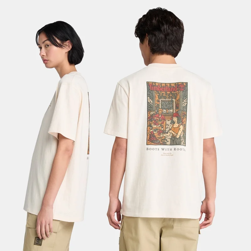 تمبرلاند تيشيرت ووشد بووت لاب جرافيك للرجال