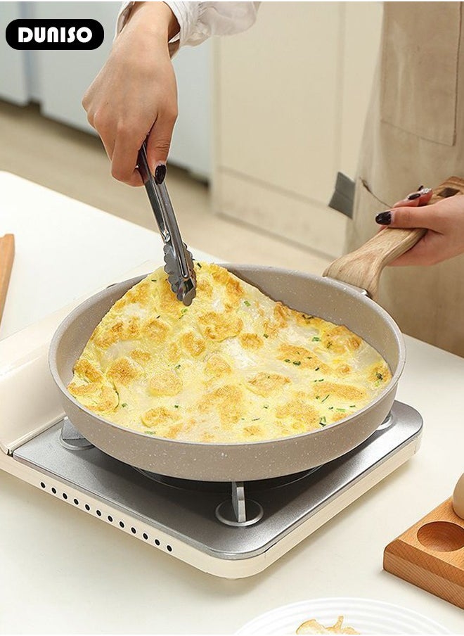 DUNISO - Nonstick Frying Pan Skillet, Medical Stone Coating Omelet Pan for Easy to clean, Healthy Non Toxic Chef Pan, Double Diversion Port Design Saute Cooking with Anti-scald Handle Pan PFOA Free Suitable for All Cookers Hobs - Image 1
