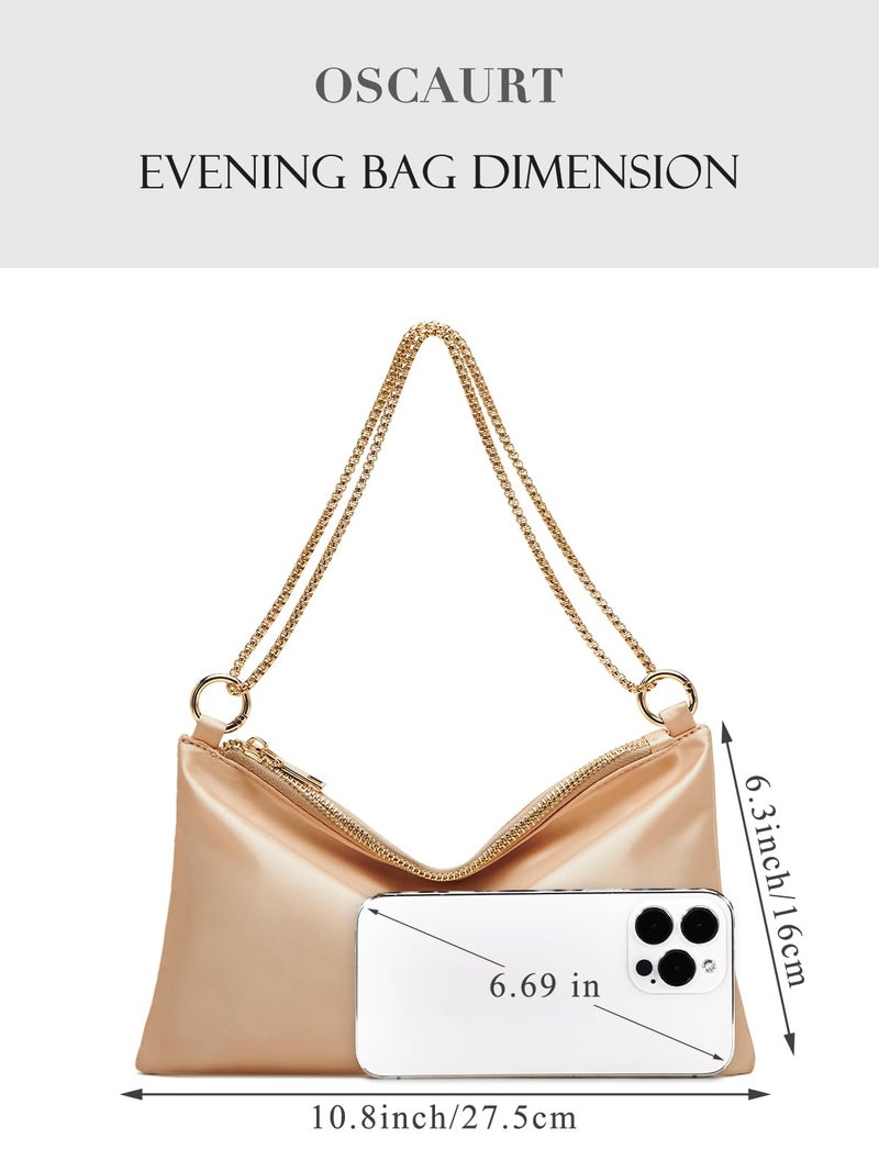 oscaurt Women's Evening Handbag Satin Shoulder Bag Purse for Prom Engagement Cocktail Party Wedding - Image 4