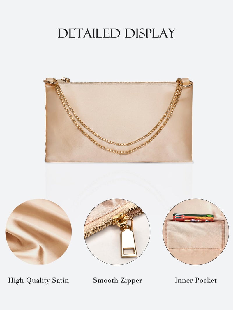 oscaurt Women's Evening Handbag Satin Shoulder Bag Purse for Prom Engagement Cocktail Party Wedding - Image 3
