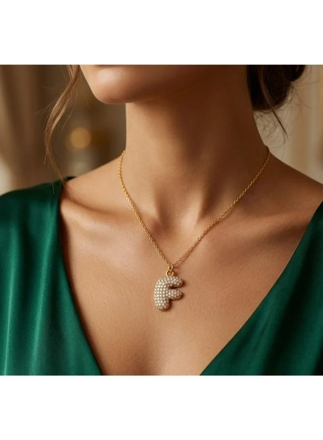 روفو Letter F Bubble Initial Necklace