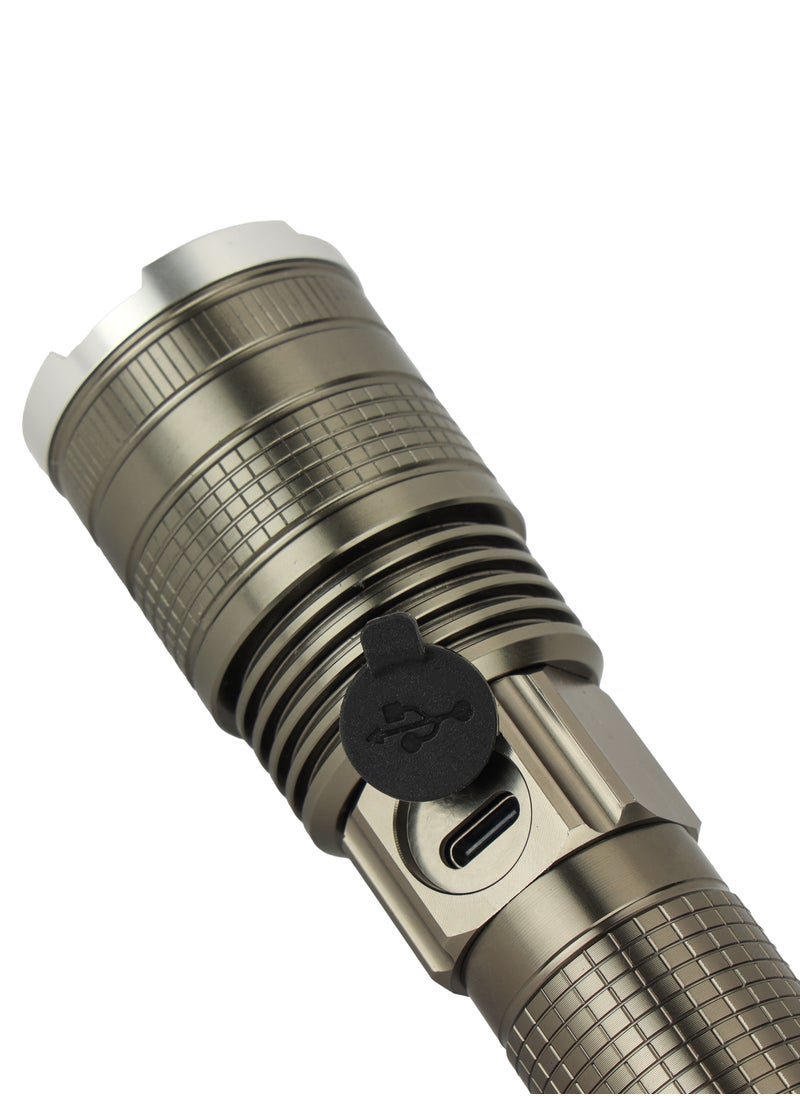 GEEPAS Zoomable LED Flashlight- Laser High-Power LEDs, Perfect for Indoor and Outdoor Use, 10 Hours Continuous Working/ with Aluminum Alloy Housing, Type C Charging/ Black, Limited Lifetime Warranty  - Image 5