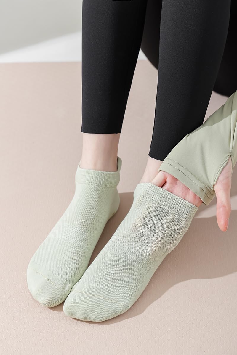 PUJANE 5 Pairs Grip Pilates Socks for Women, Non Slip Yoga Athletic Ankle Grippy Socks for Barre Ballet Gym Workout - Image 5