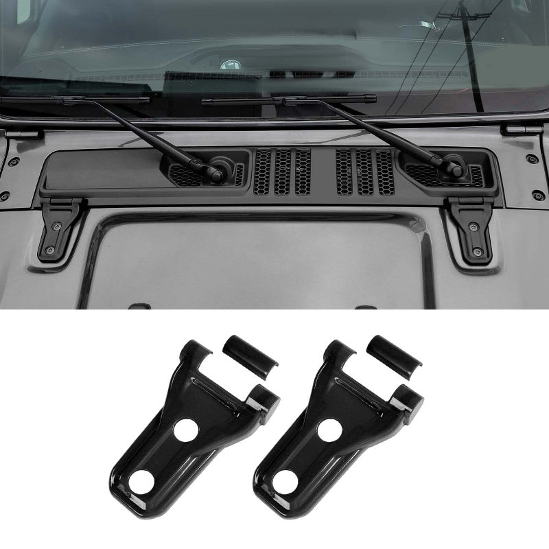 JeCar Hood Hinge Trim Covers Exterior Accessories Compatible with Jeep Wrangler 20182023 JL JLU Black