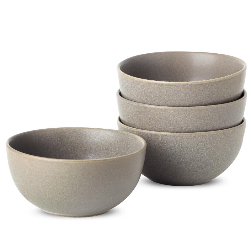 Tikooere Cereal Bowls Set of 4, 24 oz Ceramic Bowls for Kitchen, Stoneware Soup Bowls for Salad, Ramen, Snack, Dessert, Unique Housewarming Gift, Dishwasher Microwave Safe, Matte Gray - Image 1
