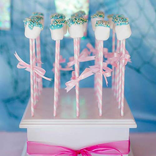 ALINK Biodegradable Pink Paper Straws, Pack of 100 Party Straws for Juice, Cocktail, Smoothies, Birthday, Wedding, Bridal/Baby Shower and Christmas Decorations - Image 2