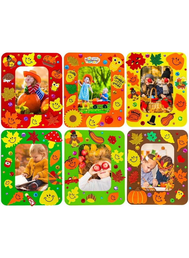 Winlyn 24 Sets Thanksgiving Craft Kits Fall Crafts DIY Autumn Harvest Picture Frame Decorations Festive Foam Stickers Fall Arts and Crafts for Kids Holiday Home Classroom Art Activities Party Favors - Image 4