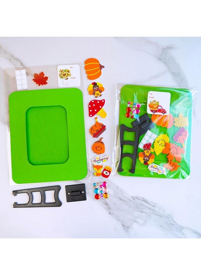 Winlyn 24 Sets Thanksgiving Craft Kits Fall Crafts DIY Autumn Harvest Picture Frame Decorations Festive Foam Stickers Fall Arts and Crafts for Kids Holiday Home Classroom Art Activities Party Favors - Image 2