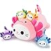 Auspicious beginning 5 PCS Axolotl Cat Plush Stuffed Animal Family19 Soft Axolotl Cat Plush Large Mommy Plushies with 4 Baby Kittens Plushies for Kids Kawaii Plushie Toy Christmas Birthday Gifts for Kids Boys Girls - Image 2