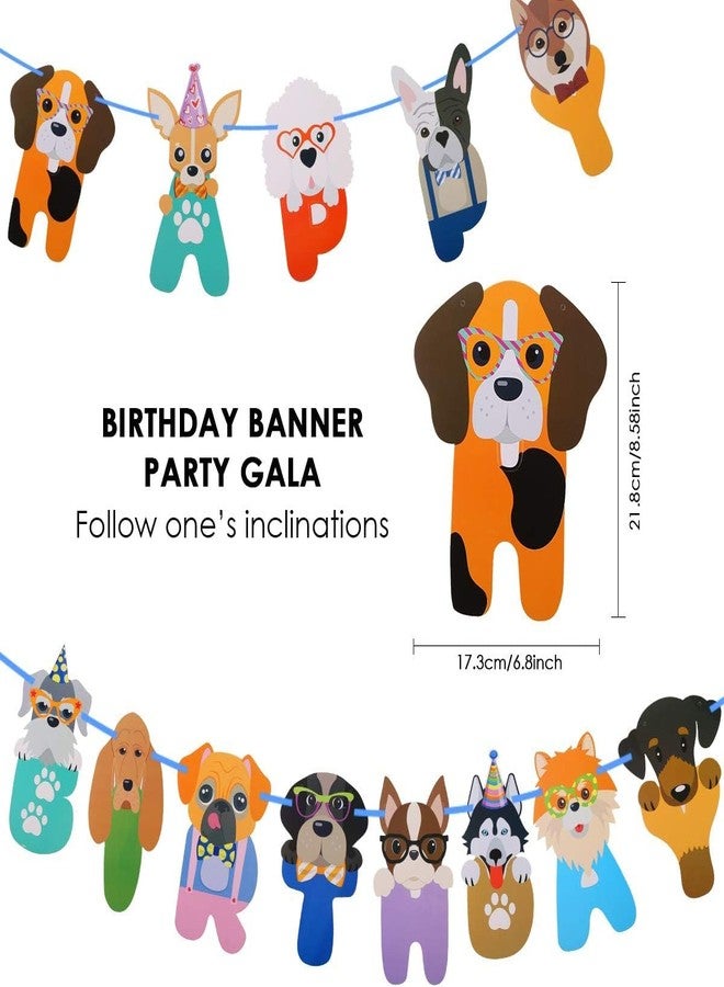 PartyToko Dog Happy Birthday Wreath Dog Face Birthday Paper Decoration Pet Portrait Bday Banner Theme Party Supplies Baby Shower Party 1pcs - Image 2