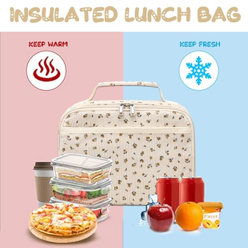 BTOOP Lunch Bags for Kids Girls Insulated Lunch Boxes Corduroy Cooler Toddler Lunch Tote Bag Thermo Picnic Bag for School Children - Image 4