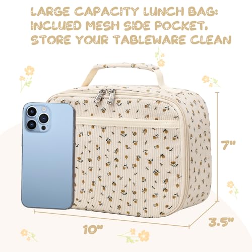 BTOOP Lunch Bags for Kids Girls Insulated Lunch Boxes Corduroy Cooler Toddler Lunch Tote Bag Thermo Picnic Bag for School Children - Image 5