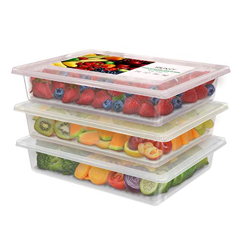 SILIVO Fridge Produce Saver Containers (3 Pack) - 2.5L Drain Tray Keeps Veggies, Fruits, Lettuce Fresh - Image 1