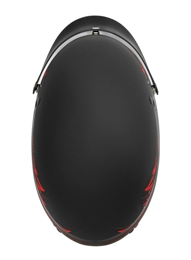 VCAN Cruiser Solid Flat Black Half Face Motorcycle Helmet with Drop-Down Sun Visor, Removable Peak and Quick Release Buckle (Phoenix, Medium) - Image 5