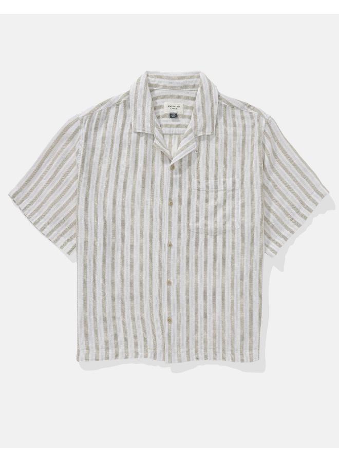 American Eagle AE Textured Striped Button-Up Poolside Shirt - Image 2