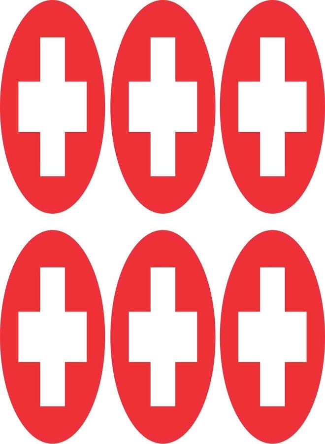 StickerTalk Medical Cross Vinyl Stickers, 1 Sheet of 6 Stickers, 2 inches by 2 inches Each