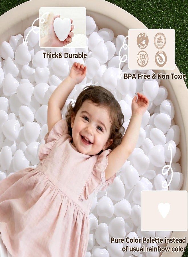 TRENDPLAY كرات حوض الماء على شكل قلب من تريند بلاي - كرات بلاستيكية غير سامة للخيمة، وحوض اللعب، وحفلات اللعب المائي، 2.36 بوصة، 100 قطعة، أبيض - Image 3