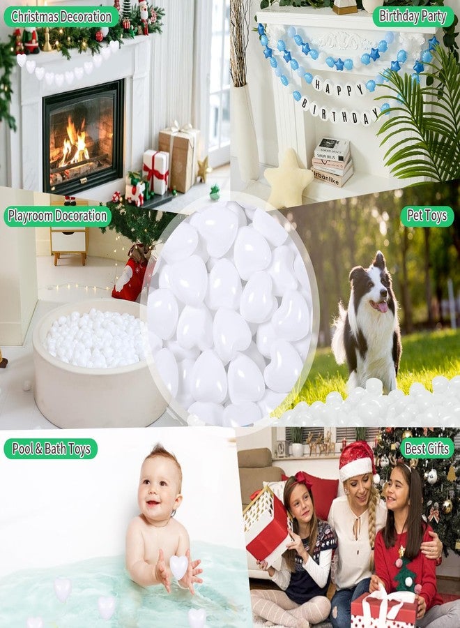 TRENDPLAY كرات حوض الماء على شكل قلب من تريند بلاي - كرات بلاستيكية غير سامة للخيمة، وحوض اللعب، وحفلات اللعب المائي، 2.36 بوصة، 100 قطعة، أبيض - Image 5