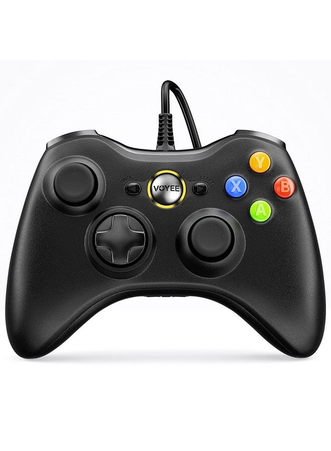 VOYEE Pc Controller, Wired Controller Compatible With Microsoft Xbox 360 & Slim/Pc Windows 10/8/7, With Upgraded Joystick, Double Shock | Enhanced (Black)  - Image 1