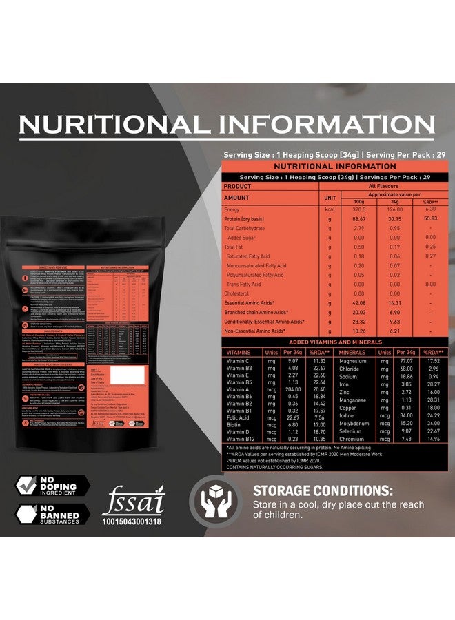NAKPRO ناكبرو بلاتينوم آيزو زيرو 100% بروتين مصل اللبن المعزول | مع فيتامينات ومعادن مضافة | مسحوق مكمل بروتين مصل اللبن سهل الخلط وسهل الهضم للرجال والنساء والرياضيين (1 كجم، ملائي كولفي) - Image 3