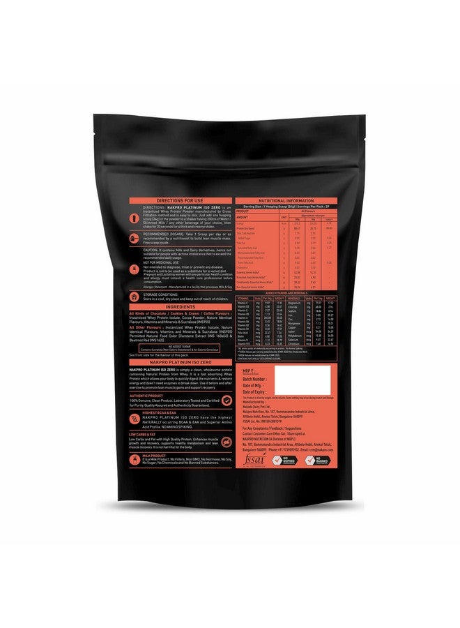NAKPRO ناكبرو بلاتينوم آيزو زيرو 100% بروتين مصل اللبن المعزول | مع فيتامينات ومعادن مضافة | مسحوق مكمل بروتين مصل اللبن سهل الخلط وسهل الهضم للرجال والنساء والرياضيين (1 كجم، ملائي كولفي) - Image 2