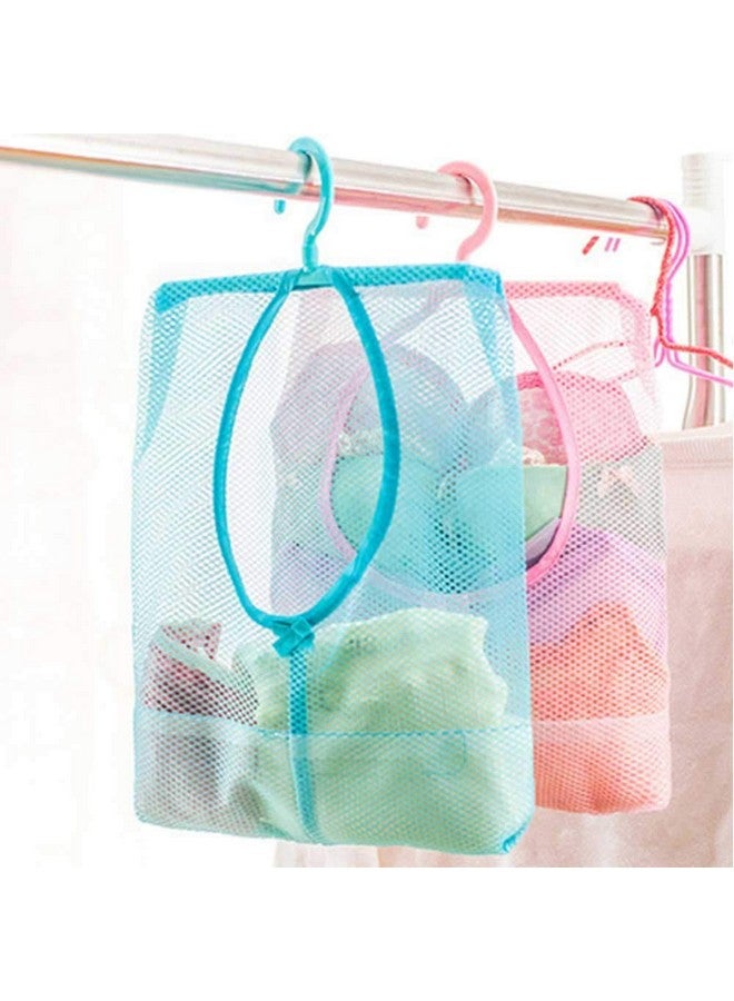 ZURATO Multipurpose Clothespin Bag With Hanger,Hanging Storage Mesh Bag For Home Over The Door-Laundry Net Pouch Bathroom Organizer(2),Blue - Image 1