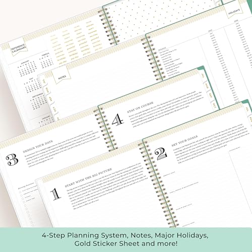 Blue Sky Day Designer 2025-2026 Weekly and Monthly Academic Year Planner Calendar, July 2025 - June 2026, 8.5" x 11", Flexible Cover, Laminated Tabs, Storage Pocket, Includes Stickers, Palms - Image 5