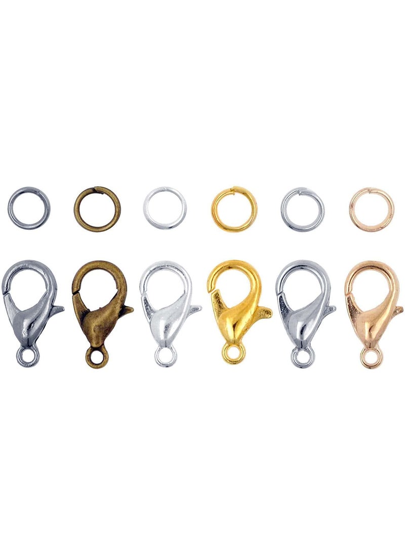 DIY Crafts - DIY Crafts (4 Sets, K C Gold) Fold Over Crimp Cord Ends for Jewelry Making – 1 Set = 6x Cord End Clamps - 6x Cord Clamp Ends Crimp 1 mtr Chain Jewelry Finding for Leather Ribbon - Image 1