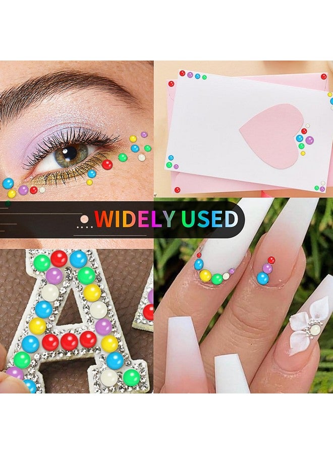 Jacnkb 3090 Pcs 4 Sheets Pearl Rhinestone Stickers 3456 Mm Self Adhesive Craft Rhinestones Gems For Face Eyes Makeup Hair Body (Colorpearl3456Mm) - Image 4