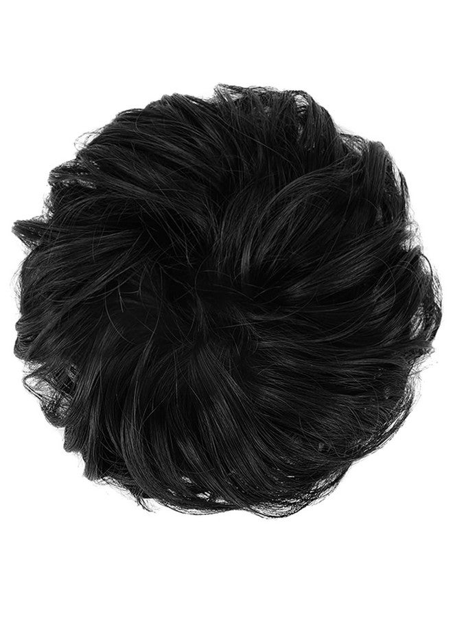 PRAVRAJYA Messy Hair Bun Cotton Lace Extensions Chignons Hair Scrunchy Updo Hairpiece Hair Extensions for Women's Wedding & other Function (Natural Black) - Image 3
